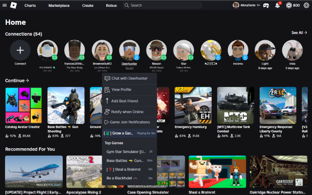 BetterBLOX Last Online Status Feature
